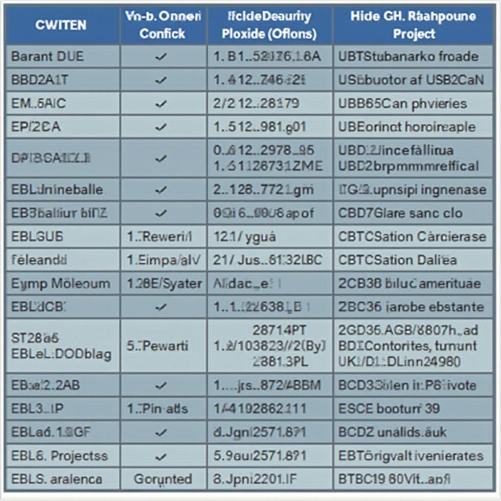 USB2CAN OBD2 Software Compatibility Chart