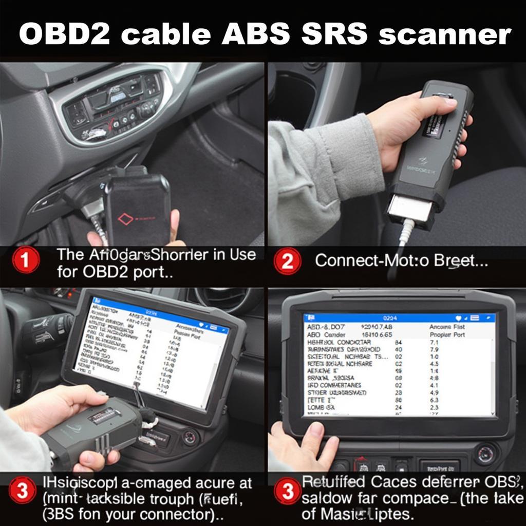 Using OBD2 Cable ABS SRS Scanner