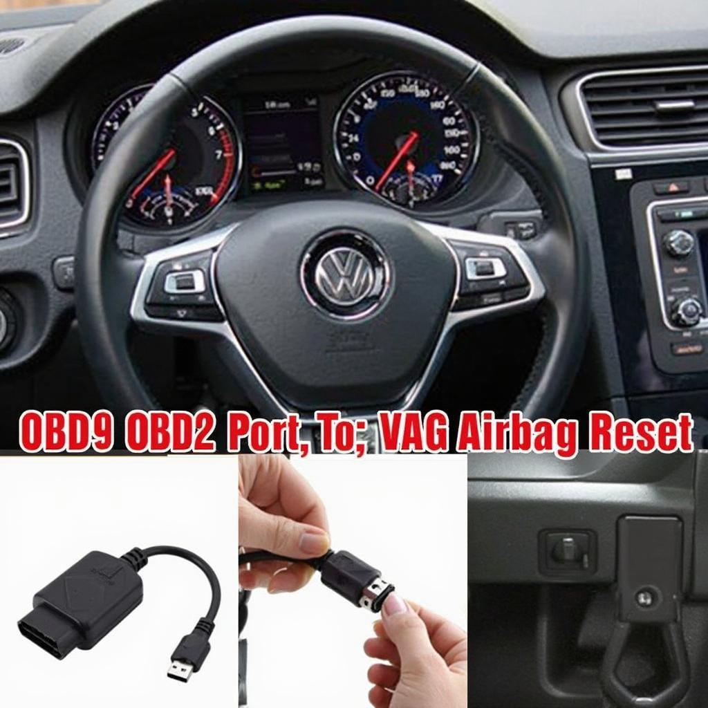 Connecting VAG Airbag Reset Tool to OBD2 Port