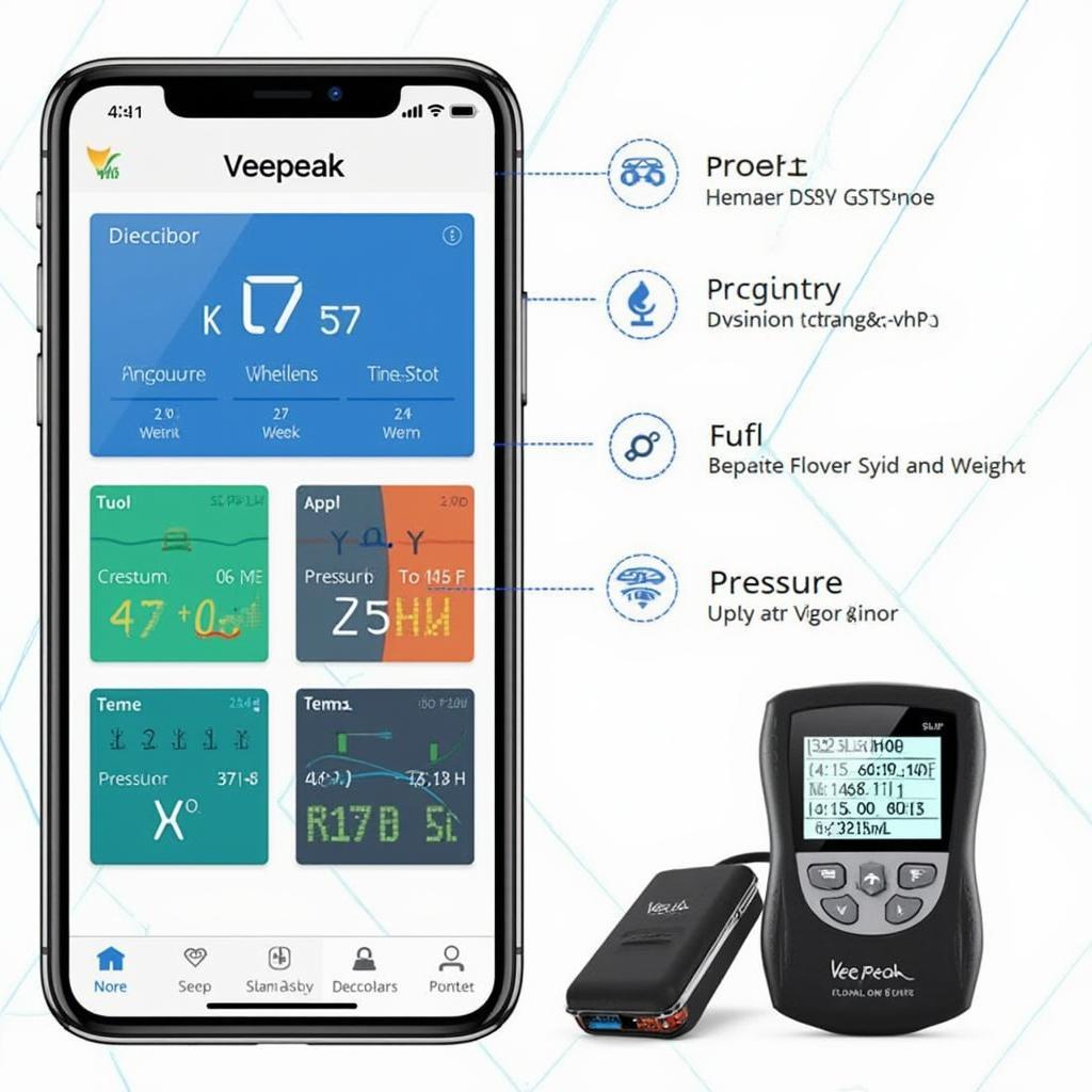 Veepeak OBD2 app interface display