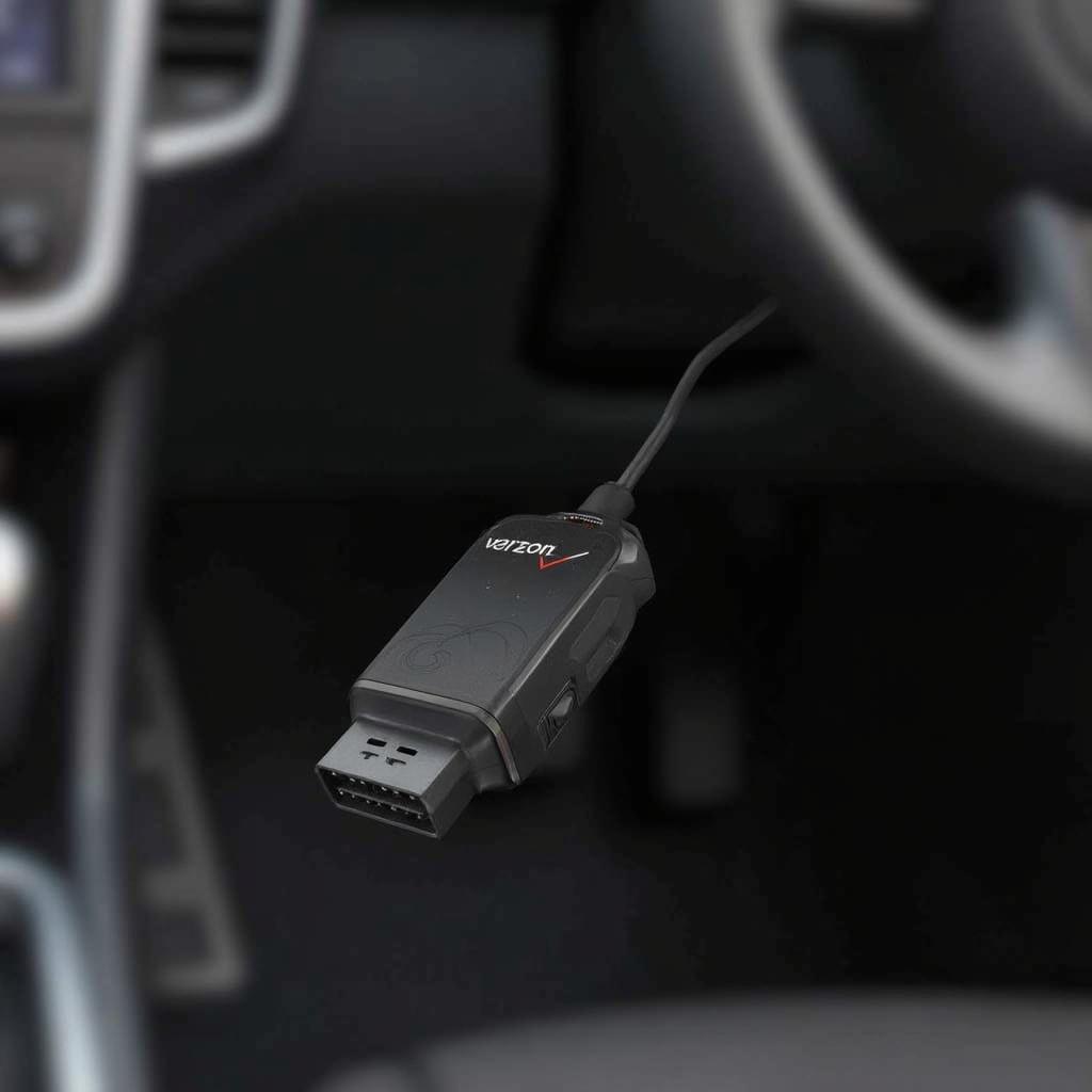 Verizon OBD2 Device Connected to a Car's OBD-II Port