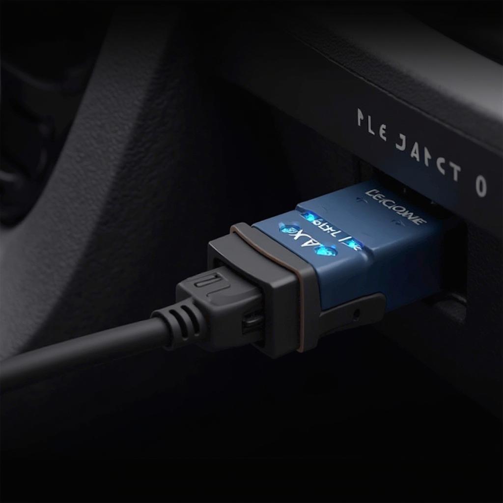 Vgate Adapter Connected to Car's OBD2 Port