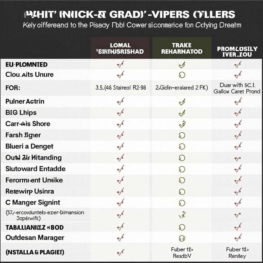 Viper OBD2 Chip Comparison Chart