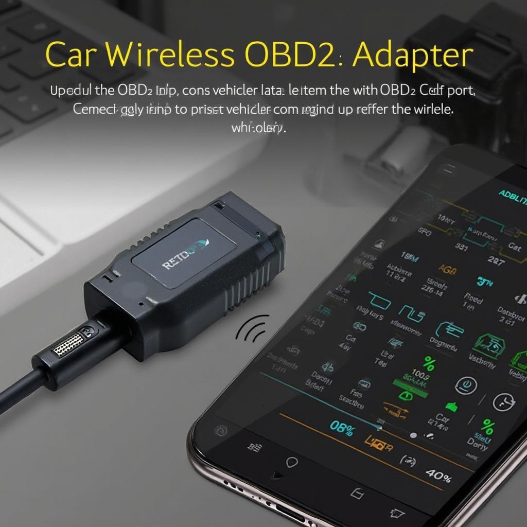 Wireless OBD2 Adapter and Smartphone