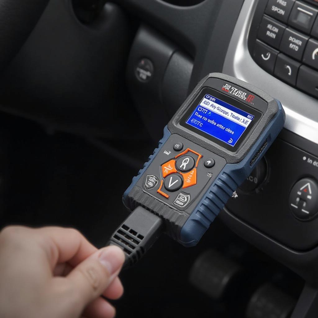 ZR15s OBD2 Code Reader Connected to a Car's OBD2 Port