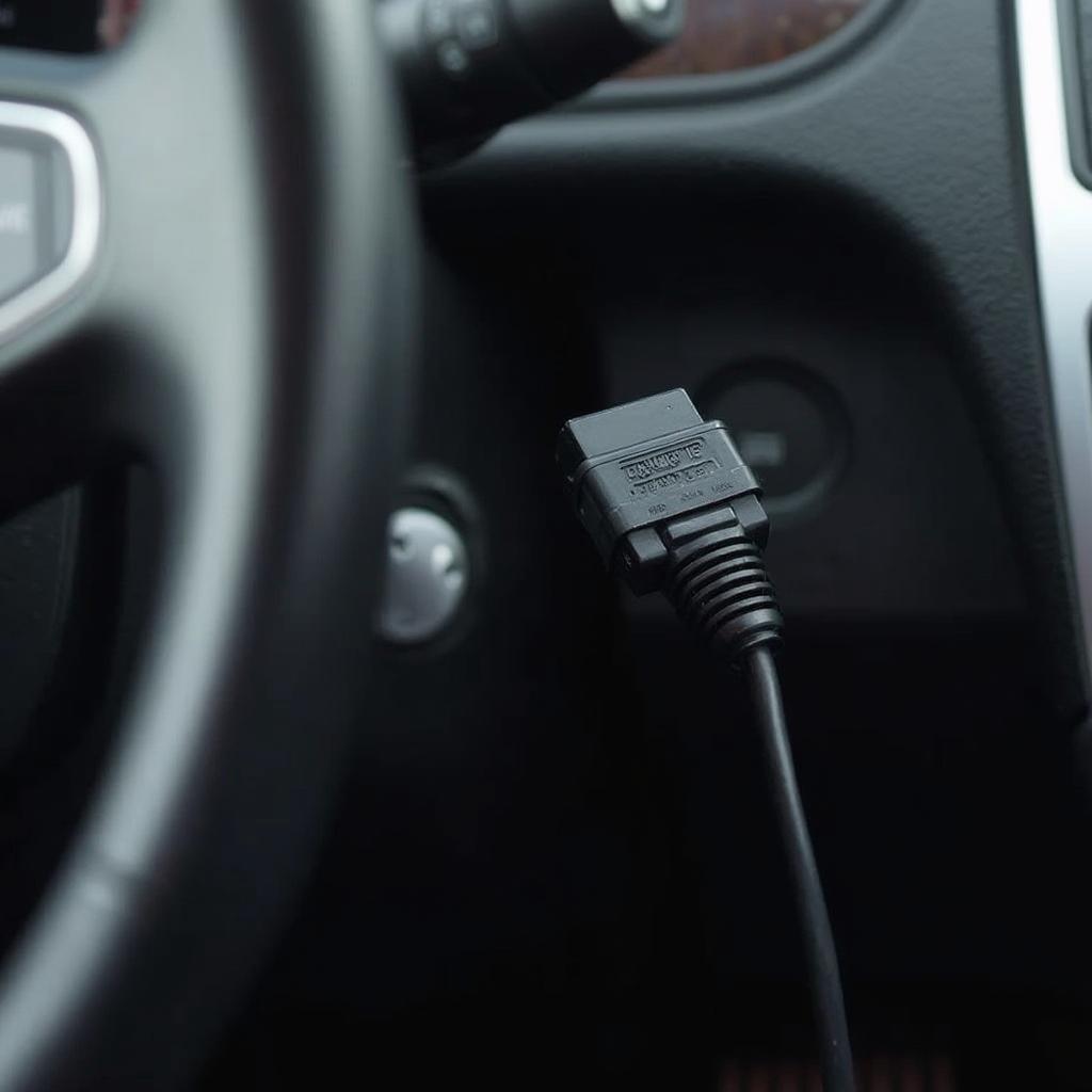 1.3a OBD2 Cable Connected to Car