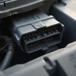 Close-up view of a 1996 Honda Civic OBD2 port