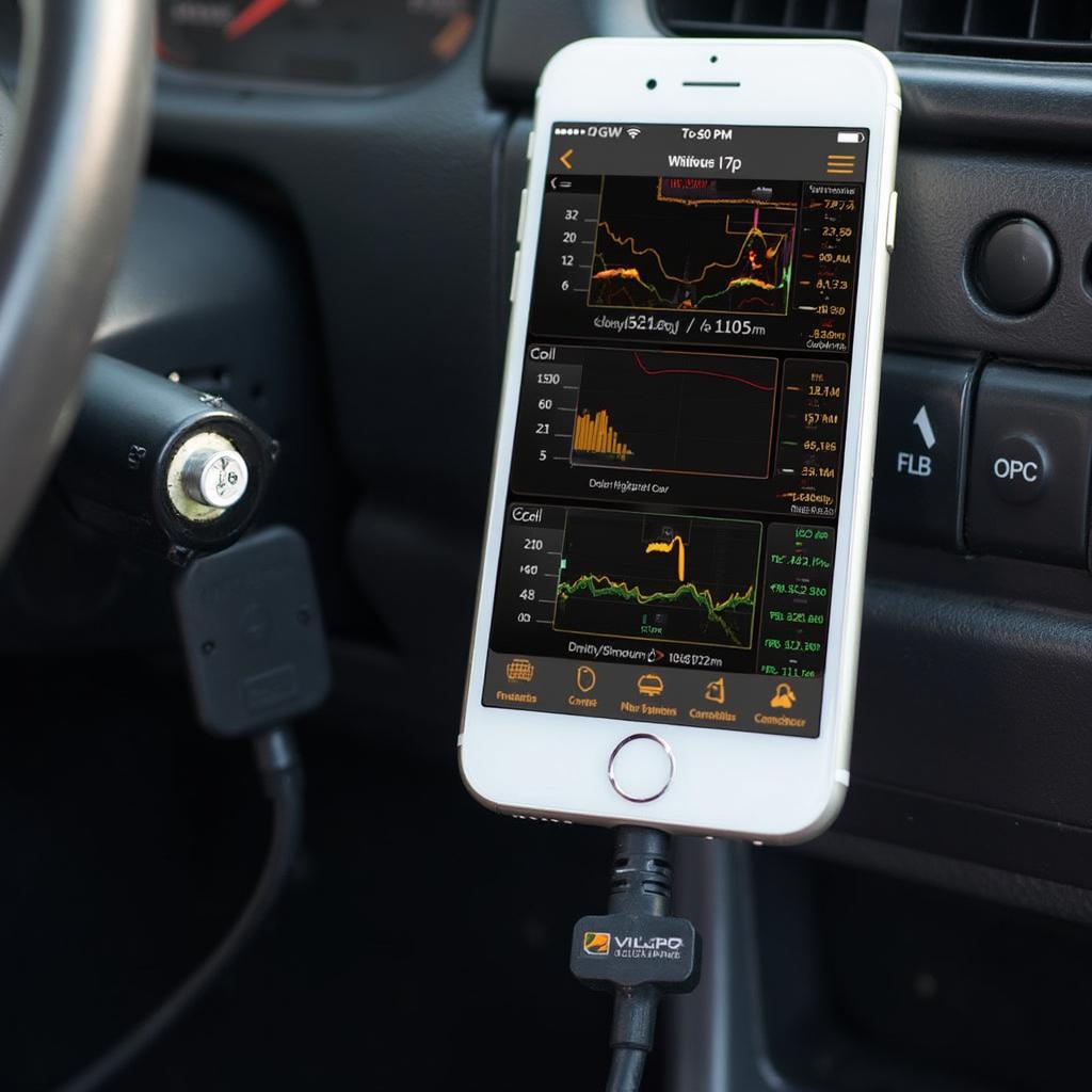 Torque Pro app displayed on a smartphone connected to a 1996 car's OBD2 port