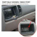 OBD2 Port Hidden Behind Panel in a 2005 Pontiac Montana