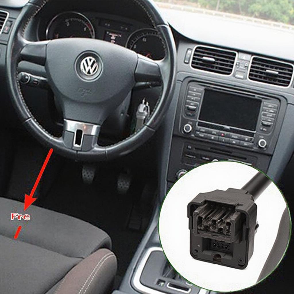 2012 Volkswagen CC OBD2 Port Location under the Dashboard