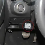 2013 Nissan Juke OBD2 Socket Location Under Steering Wheel