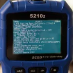 5210 OBD2 Scanner displaying various diagnostic trouble codes on its screen.