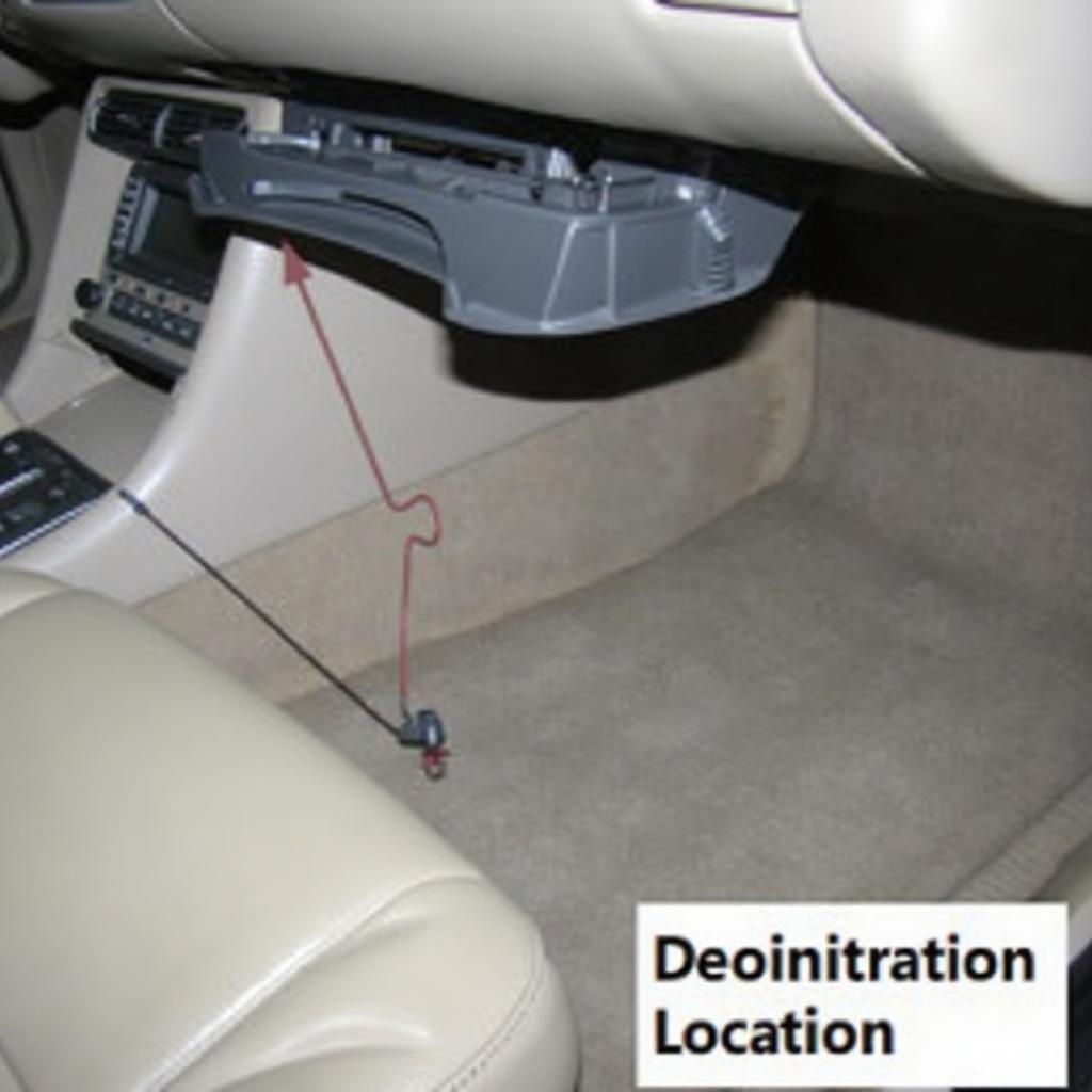 Acura RL OBD2 Connector Location under the Dashboard