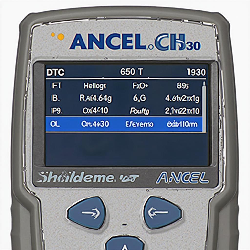 Ancel AD310 OBD2 Scanner displaying a diagnostic trouble code