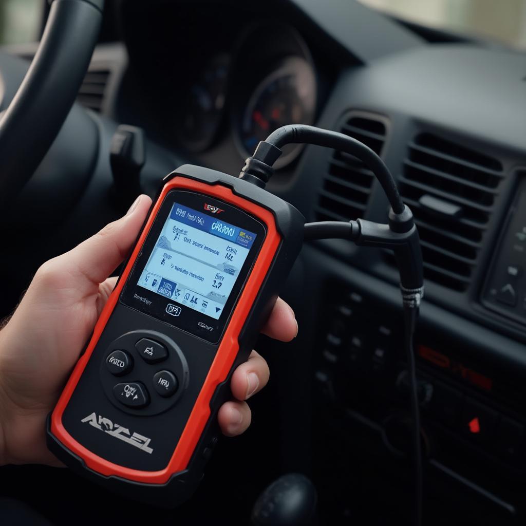 Ancel FX2000 OBD2 Scanner Connected to Vehicle