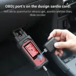 AS100 OBD2 Scanner Connected to a Car's OBD2 Port