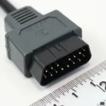 Close-up of the OBD2 connector on an Audi S4 B5