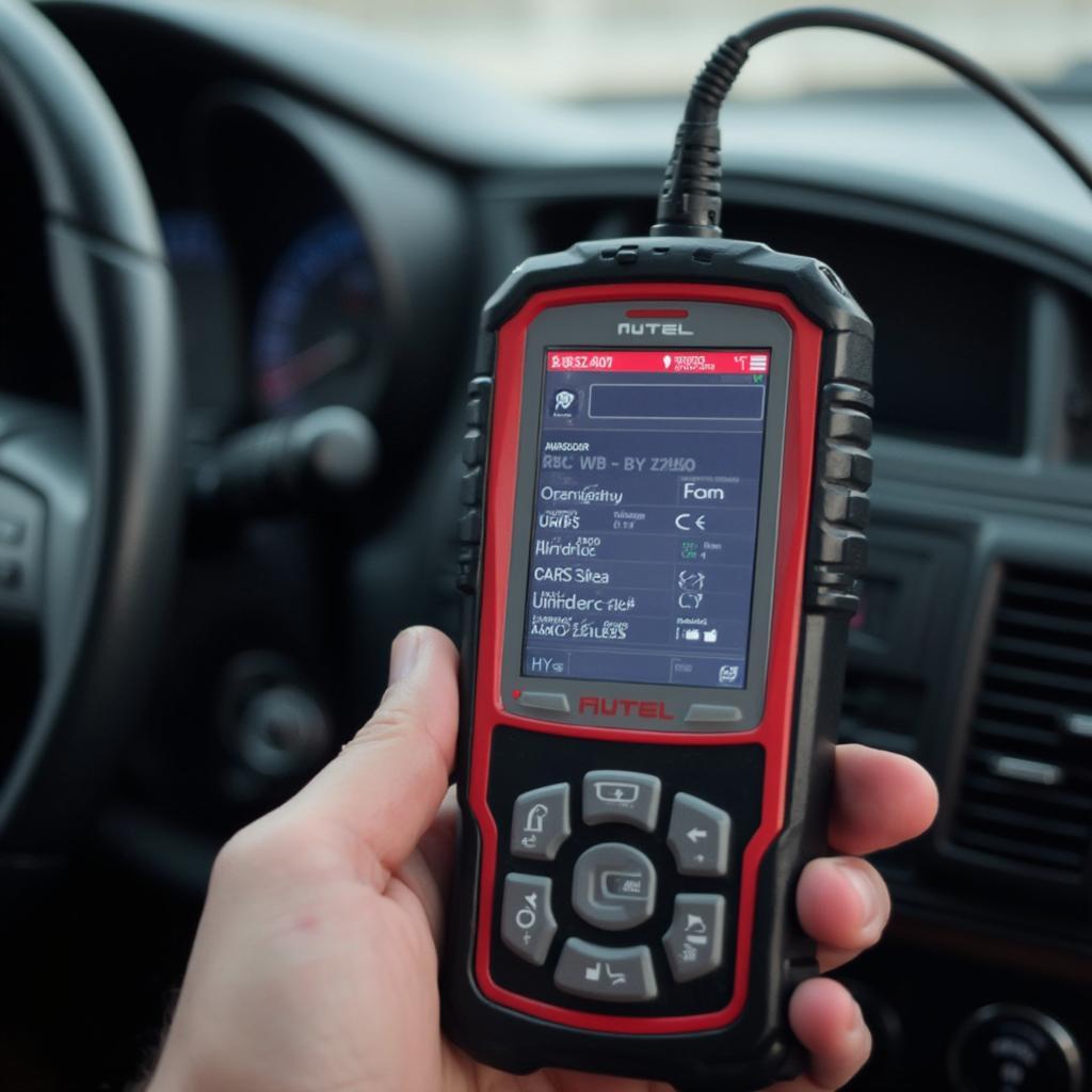 Autel MX808 OBD2 Scanner in Use