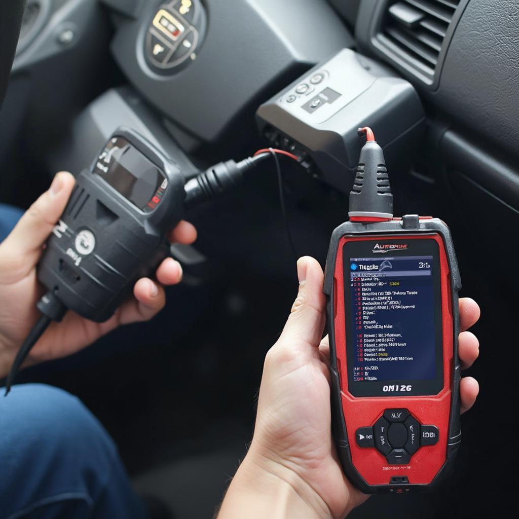 Autophix OM126 OBD2 Scanner in Use