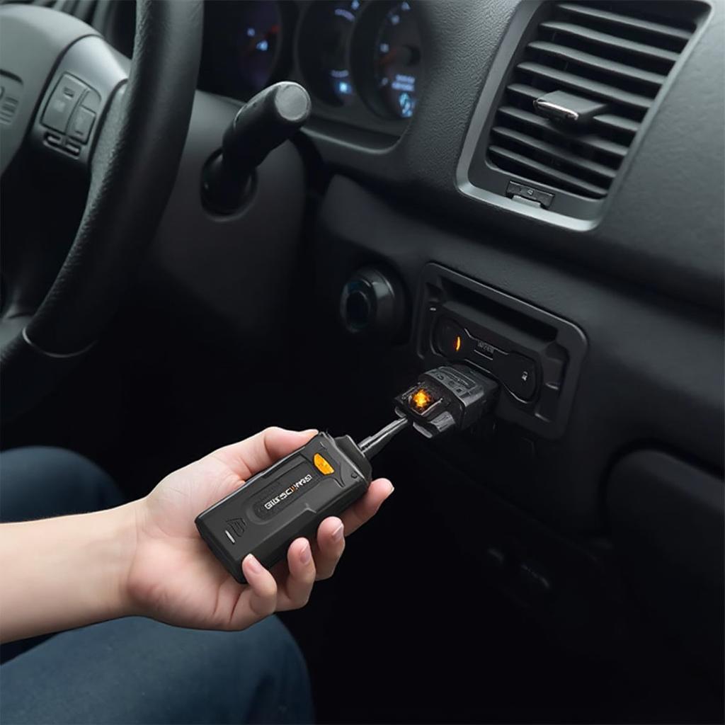 BAFX Elm327 Bluetooth OBD2 Scan Tool Connected to Car's OBD2 Port