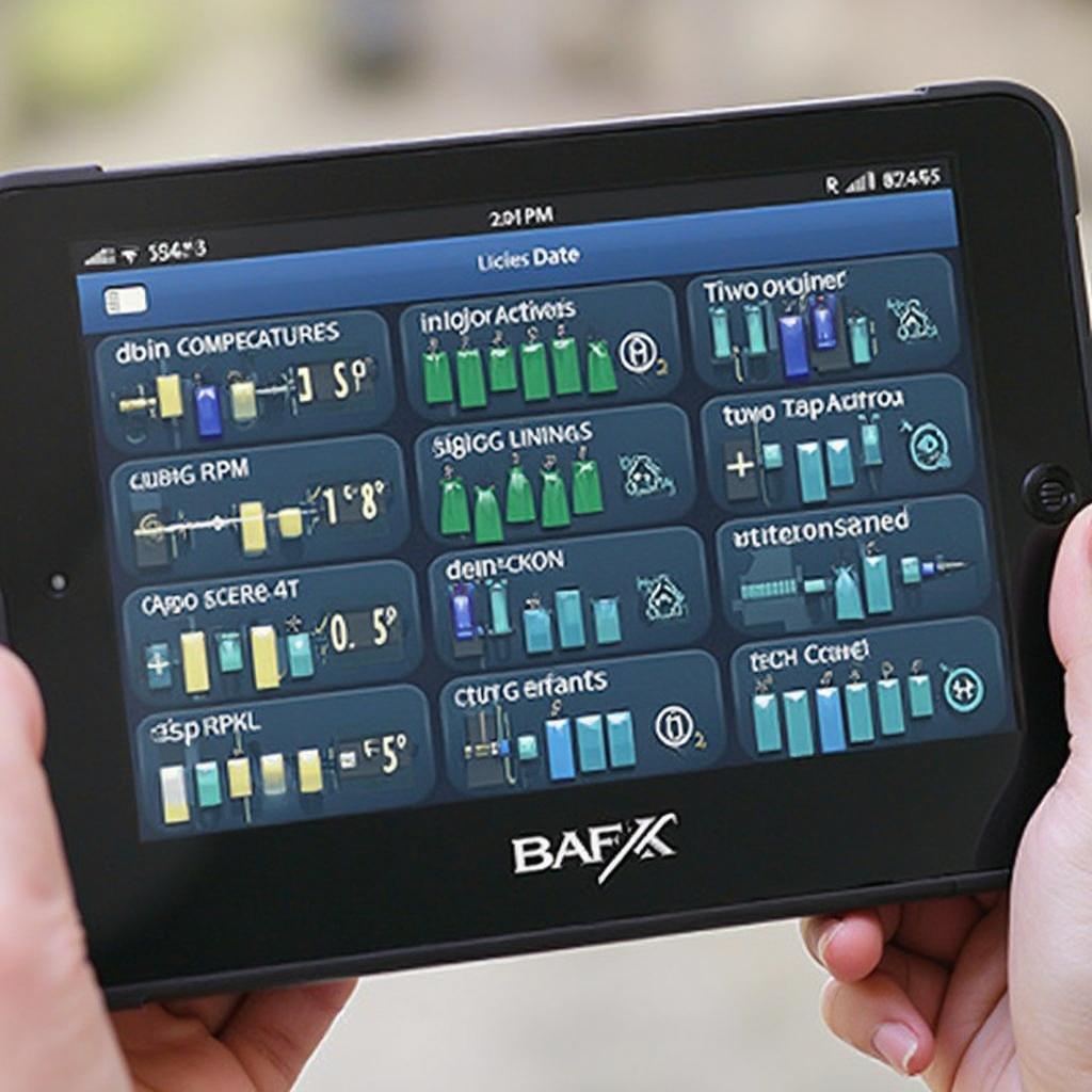 BAFX OBD2 Scanner Displaying Live Data on Tablet