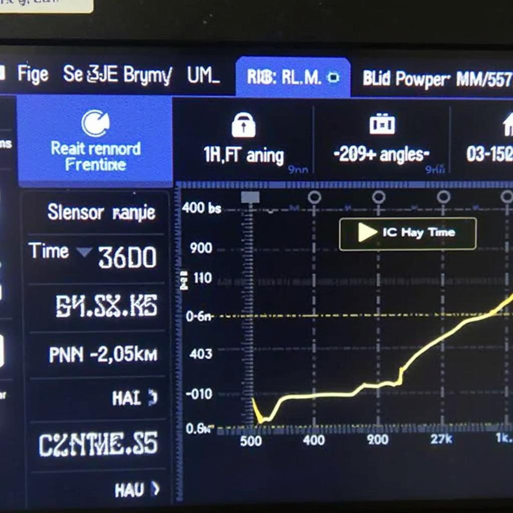 Blue Driver OBD2 scanner displaying steering angle sensor data on screen