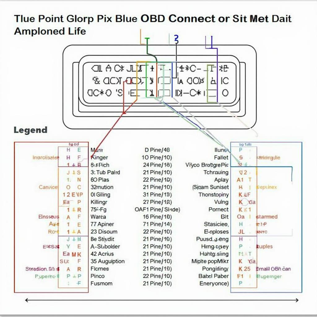 Blue Point OBD2 Connector Breakout Box Pinout Diagram