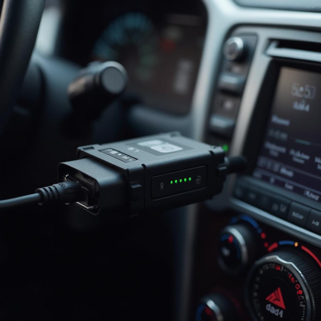 Bluetooth LE OBD2 Scanner Connected to a Car