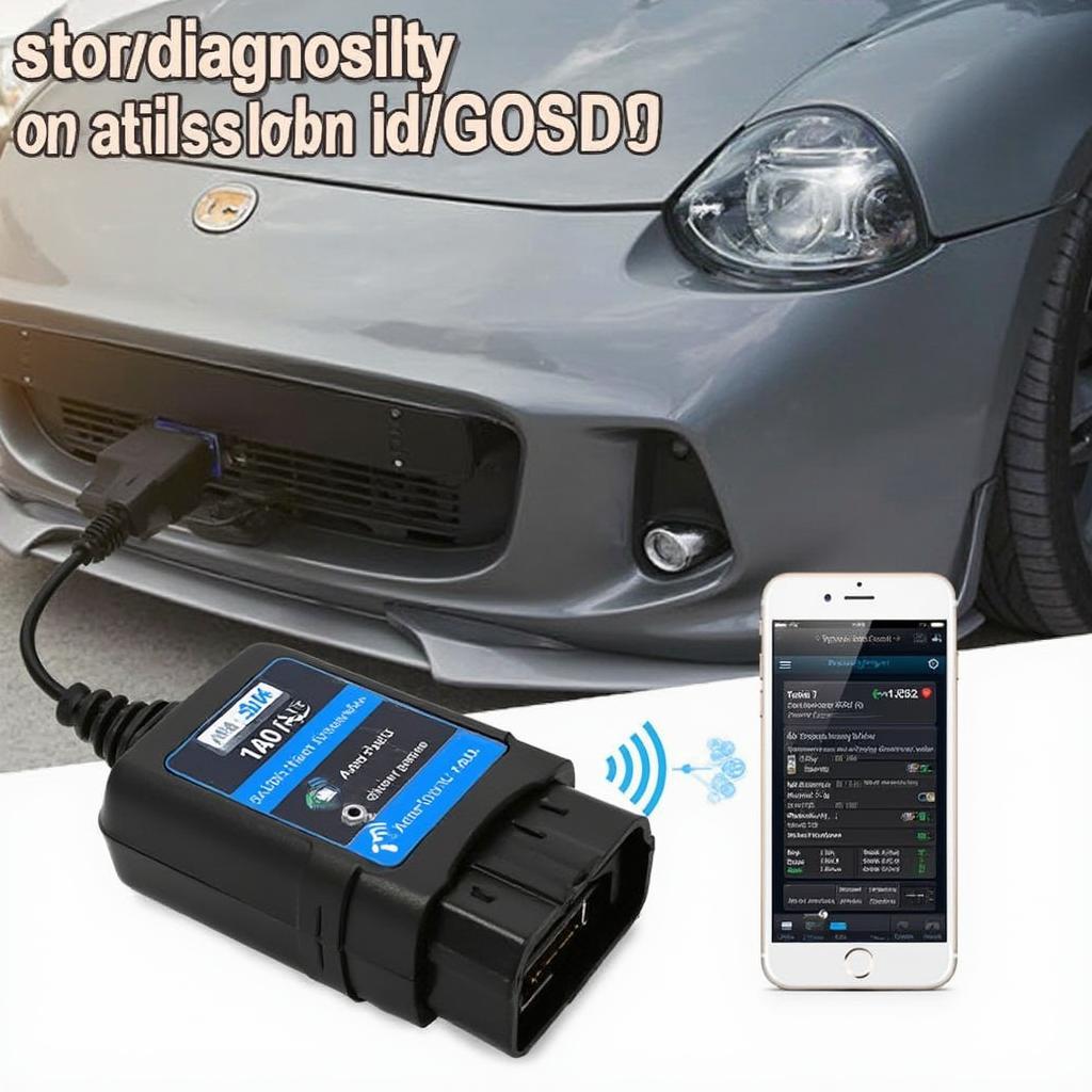 Bluetooth OBD2 ABS Scanner Connected to Smartphone