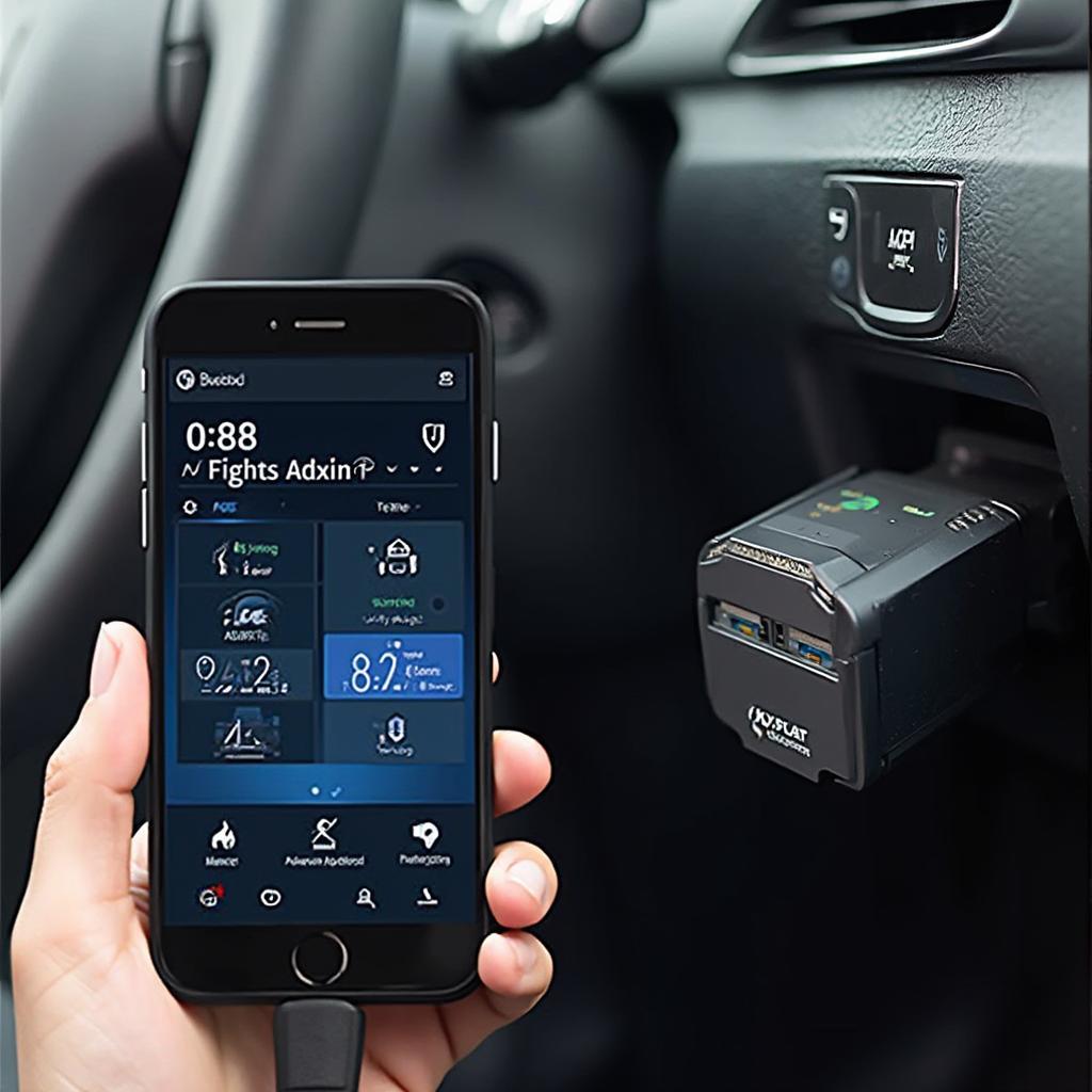 Bluetooth OBD2 Adapter and Smartphone