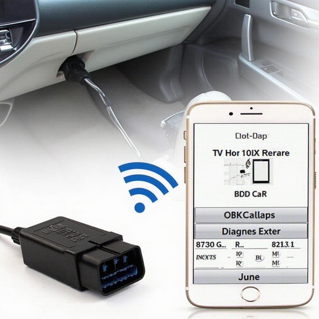 Bluetooth OBD2 Reader Connected to Android Phone