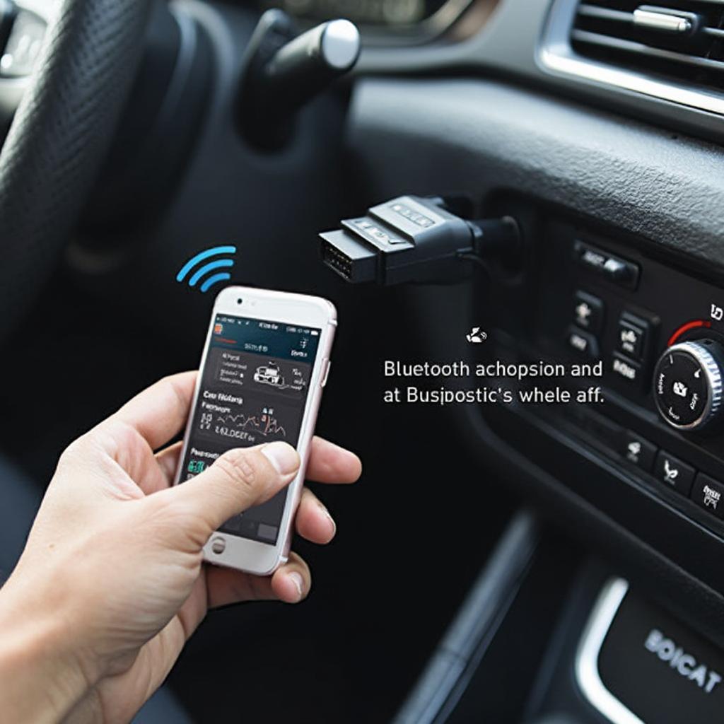 Bluetooth OBD2 Scanner Connected to Smartphone