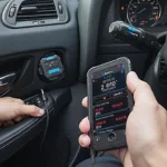 Bluetooth OBD2 Scanner Connected to Smartphone