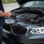 Connecting an OBD2 device to a BMW during battery replacement