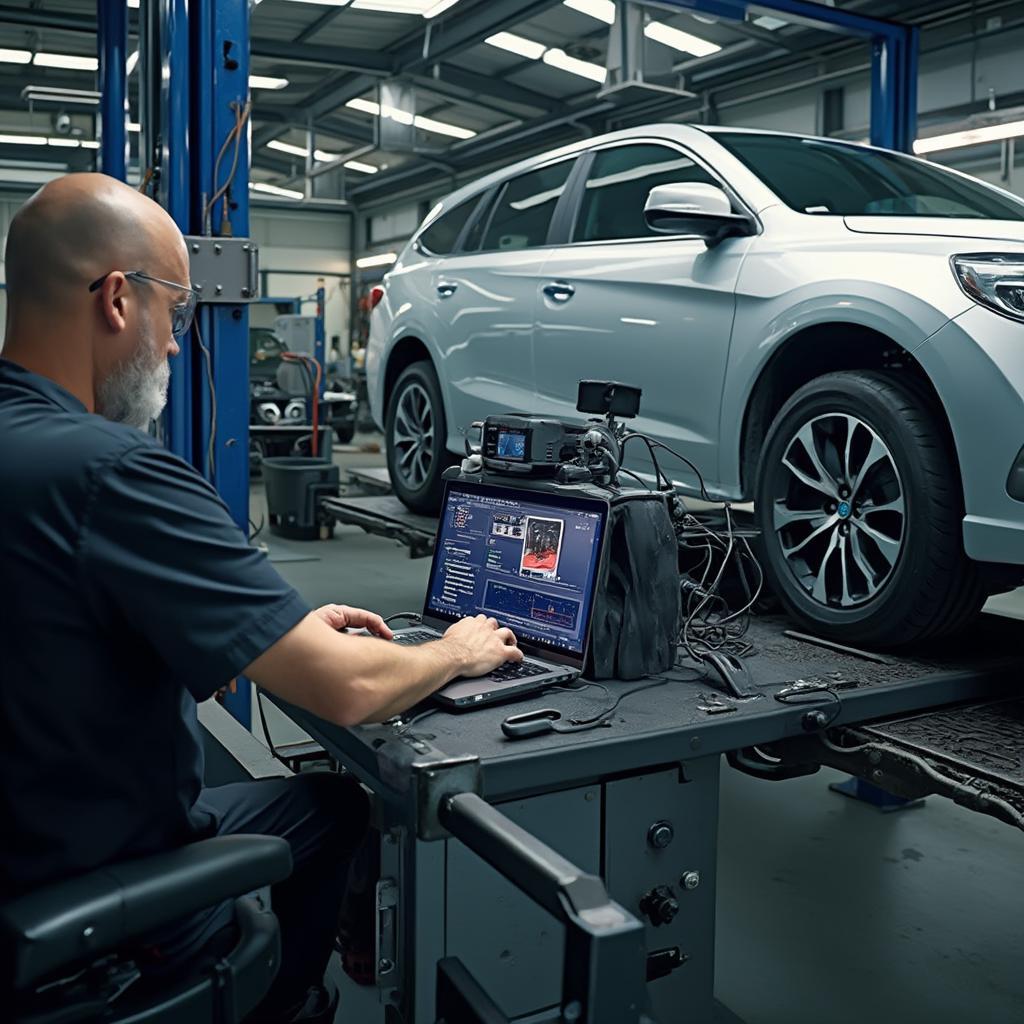 Car Undergoing Professional Dyno Tuning