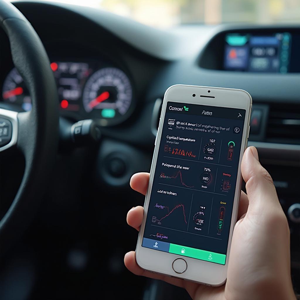 Carista OBD2 Live Data Display on a Smartphone