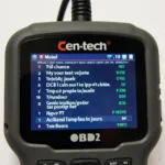 Cen-Tech OBD2 Scanner Displaying Diagnostic Trouble Codes