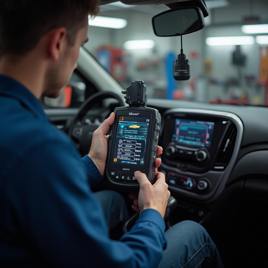 Chevrolet OBD2 Code Reader in Action