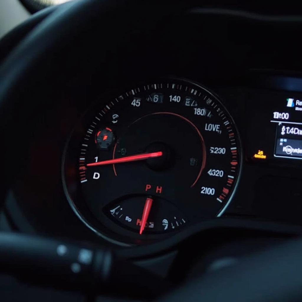 Chrysler Dashboard Displaying Check Engine Light