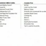 Common 2005 Hyundai Sonata OBD2 Codes