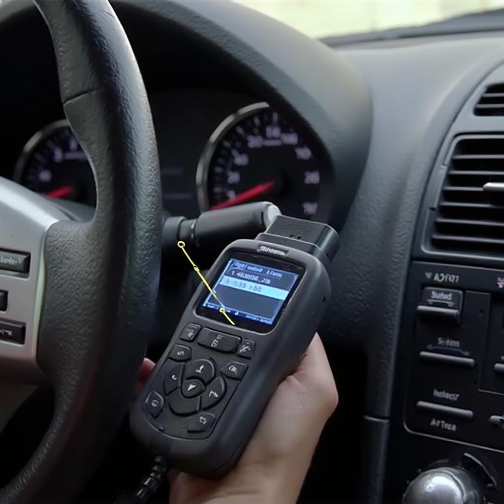 OBD2 Diagnostic Tool Connected to a Nissan 350z