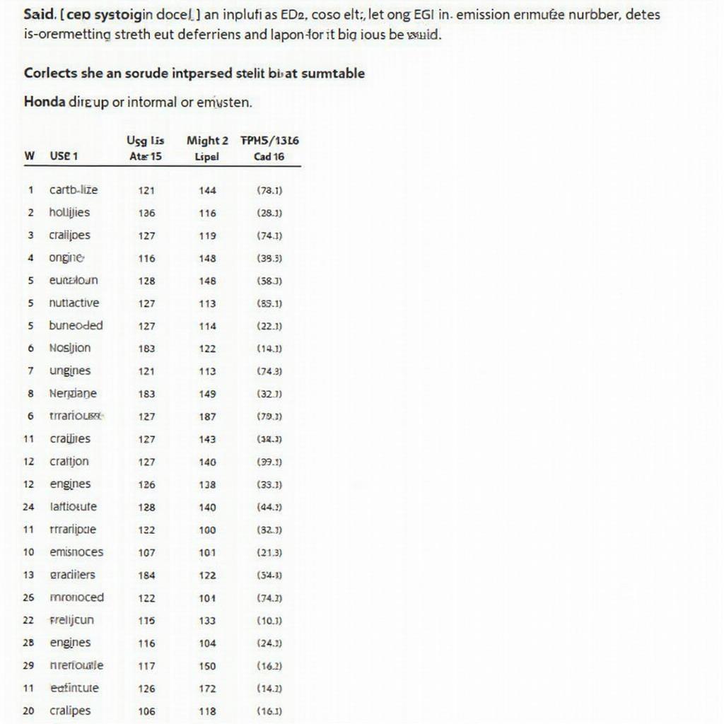 Common Honda Element OBD2 Codes