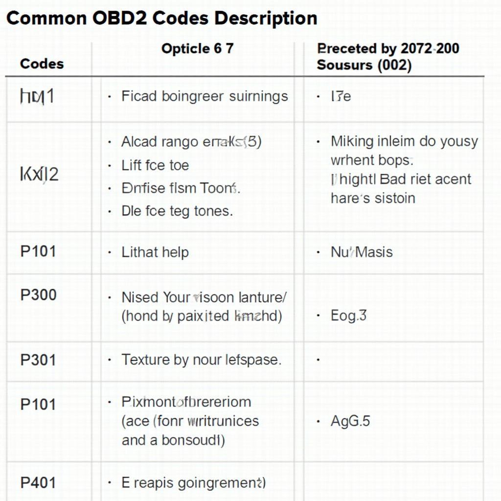 Common OBD2 Codes and Their Descriptions