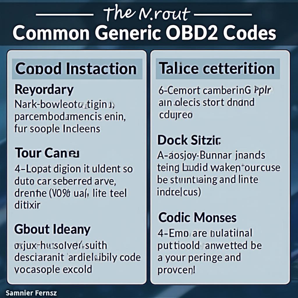 The Ultimate Guide to Generic OBD2 Code Lists