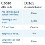 Common OxGord ABS Codes and Their Meanings