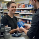 Customer Purchasing a BlueDriver OBD2 Scanner in a Store