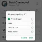 DashCommand App Bluetooth Pairing Screen