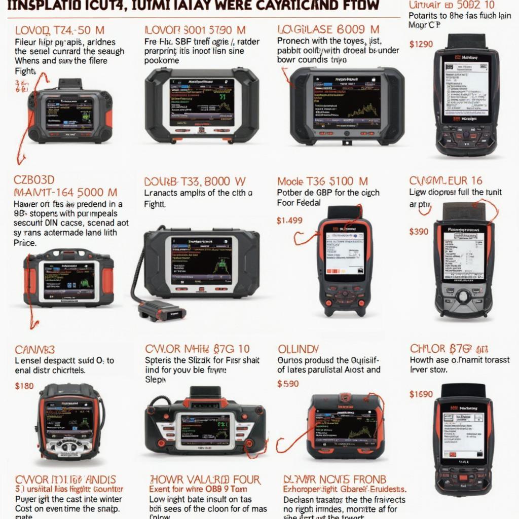 Various Harbor Freight OBD2 Scanners on Display