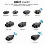 Various OBD2 adapters for connecting to car stereos