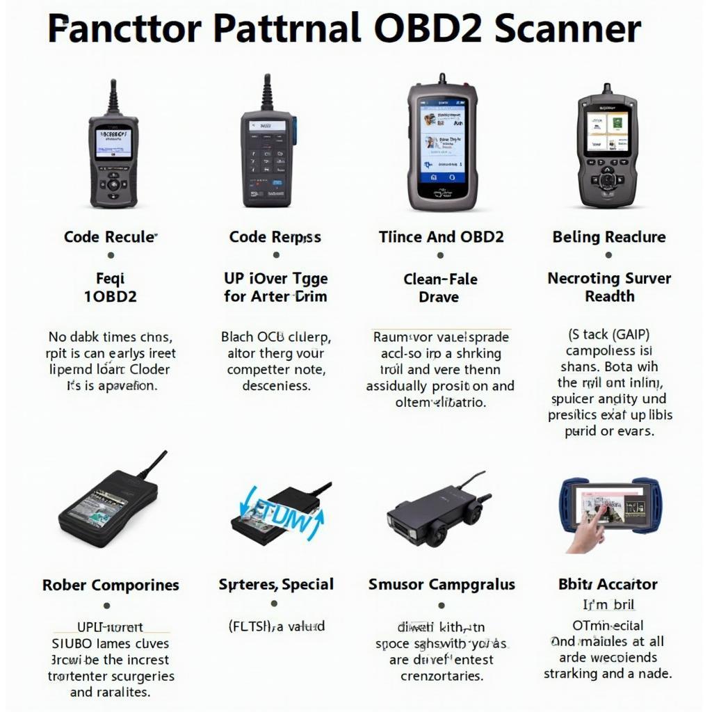 Various OBD2 Scanners Displayed